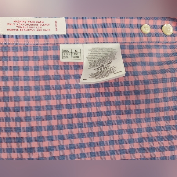 Brooks Brothers Men's Pink & Blue Gingham Shirt. MED - Picture 5 of 8